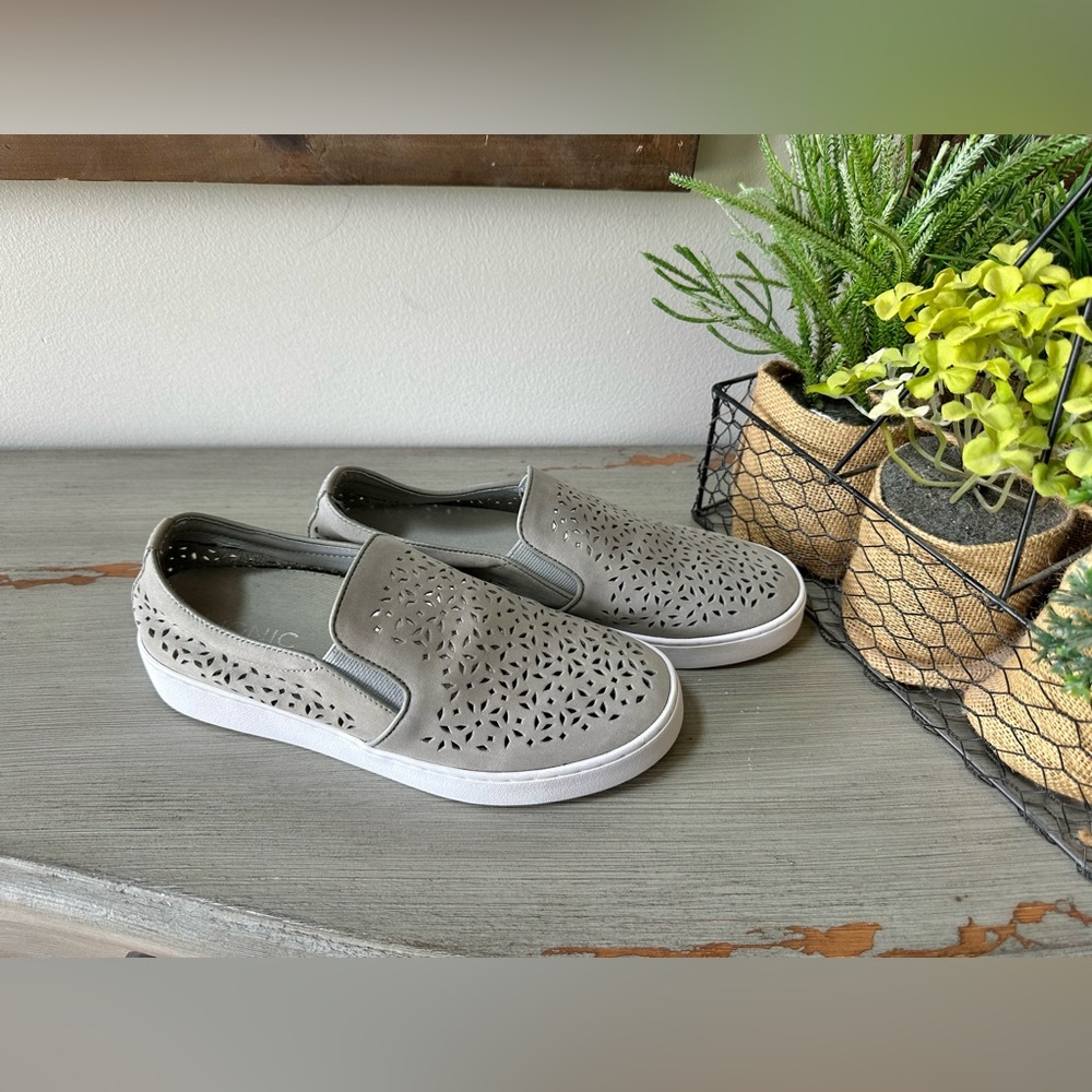 Vionic Gray Slip-On Sneakers with Cutout Design